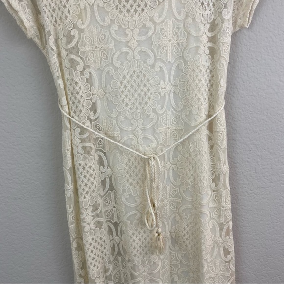 Anthropologie Lilka Bellflower Lace Maxi Dress Ivory XS - Picture 9 of 13